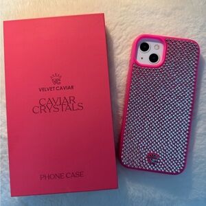 Velvet Caviar Pink and Silver Crystal Phone Case